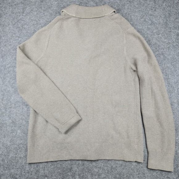 Banana Republic Mens Large Cardigan Sweater LT Khaki Shawl Collar Button Grandpa - Picture 5 of 8